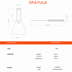 fiche technique spatule pour brasero